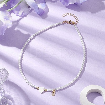 Brass Micro Pave Grade AAA Cubic Zirconia Letter Pendant Necklaces NJEW-JN04771-19-1