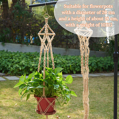 2Pcs Handmade Macrame Polyester Plant Hanger AJEW-HS0001-48-1
