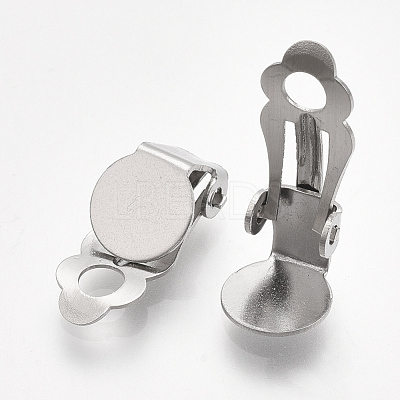 Tarnish Resistant 304 Stainless Steel Clip-on Earring Findings STAS-T045-33A-P-1