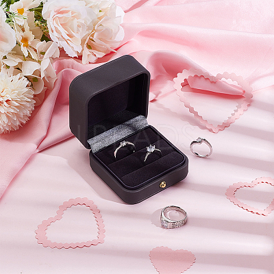 Imitation Leather Wedding Ring Gift Storage Boxes CON-WH0086-154B-1