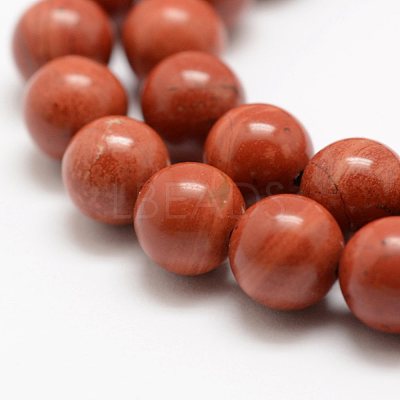 Natural Red Jasper Beads Strands X-G-E375-6mm-03-1