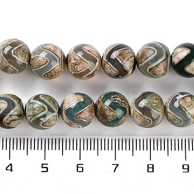 Natural Tibetan Wave Pattern dZi Agate Beads Strands G-B084-A01-01-1