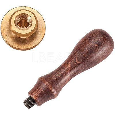 DIY Letter Scrapbook Brass Wax Seal Stamps and Wood Handle Sets AJEW-PH0010-O-1