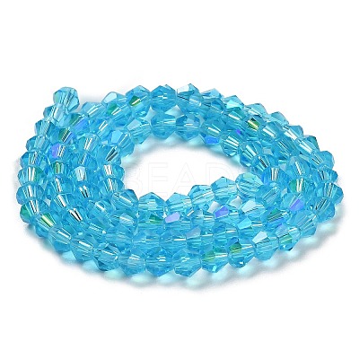 Transparent Electroplate Glass Beads Strands EGLA-A039-T4mm-L19-1