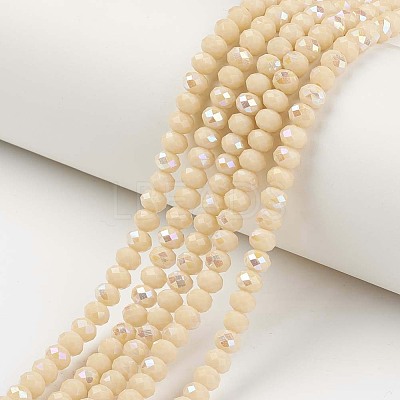 Electroplate Opaque Solid Color Glass Beads Strands EGLA-A034-P2mm-L14-1