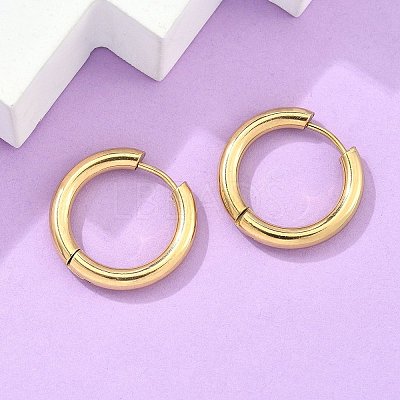 Ion Plating(IP) 304 Stainless Steel Huggie Hoop Earrings EJEW-F111-20mm-G-1