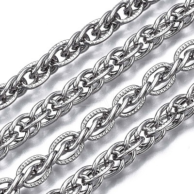 Tarnish Resistant 304 Stainless Steel Rope Chains CHS-T003-30A-P-1