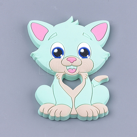 Food Grade Eco-Friendly Silicone Kitten Cabochons SIL-T052-08C-1
