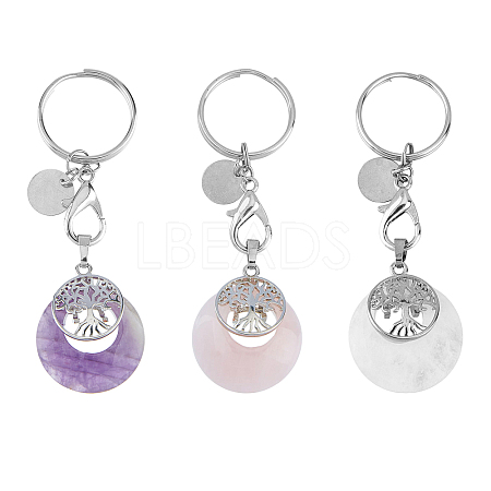 3Pcs Natural Stone Keychain KEYC-PH01449-1