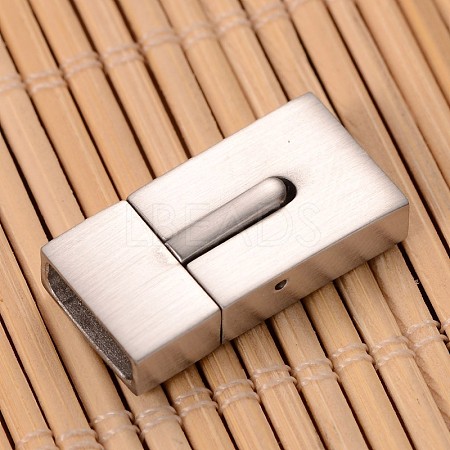 Tarnish Resistant Matte 304 Stainless Steel Rectangle Magnetic Clasps STAS-I045-04B-1