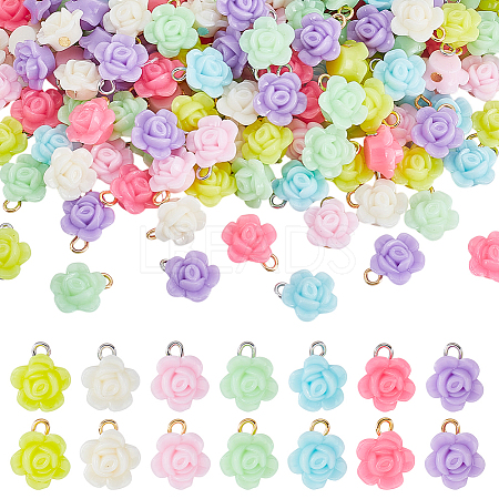 200Pcs Opaque Acrylic Pendants PALLOY-PHE00013-1
