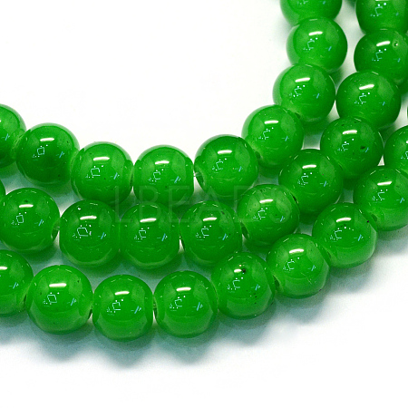 Baking Paint Imitation Jade Glass Round Bead Strands DGLA-Q021-4mm-10-1