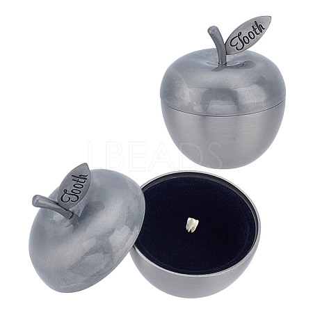 Alloy Engraved First Curl and First Tooth Keepsake Boxes CON-WH0123-18B-1