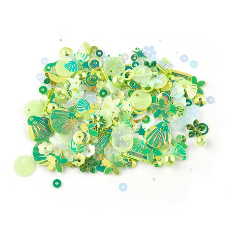 Plastic Paillette Beads DIY-P025-05G-1