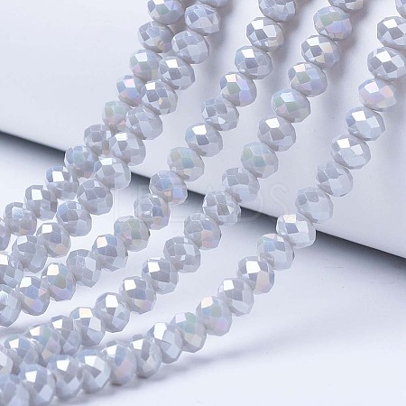 Electroplate Glass Beads Strands EGLA-A034-P8mm-B11-1