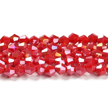 Opaque Solid Color Electroplate Glass Beads Strands GLAA-F029-P4mm-A02-1