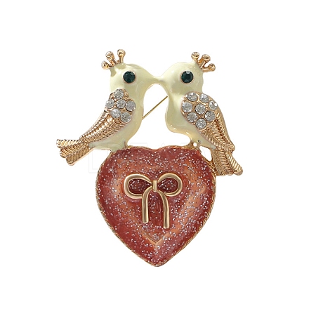 Loved Bird with Heart Enamel Pins PW-WG116DF-01-1