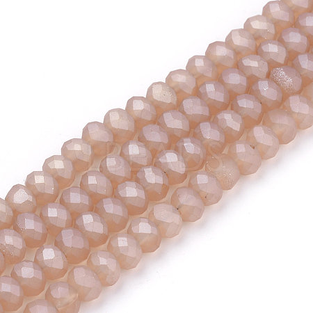Electroplate Glass Beads Strands X-EGLA-S141-8mm-03G-1