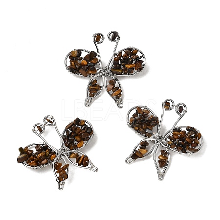 Butterfly Natural Tiger Eye Brooch G-A278-02P-02-1