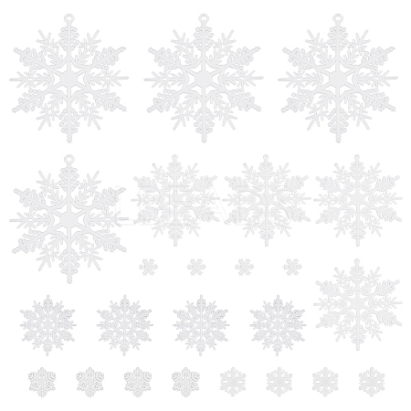 Christmas Plastic Snowflake Pendant & Cabochons Making Findings Kits DIY-SC0026-70-1