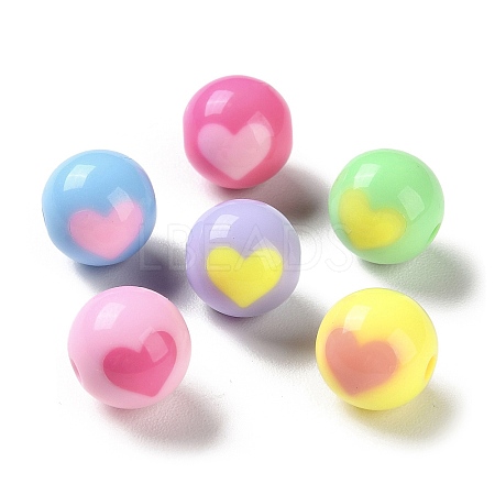 Two Tone Opaque Acrylic Beads X-SACR-I005-07B-1