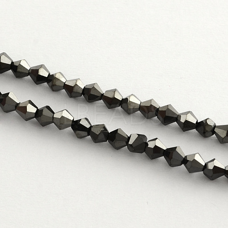 Electroplate Glass Bead Strands X-EGLA-R094-4mm-07-1