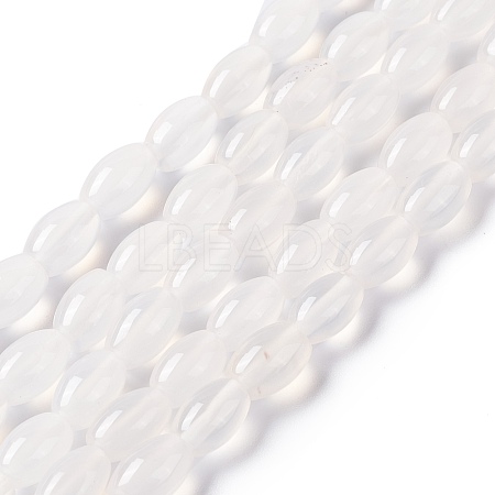 Natural White Agate Beads Strands G-C247-01B-1