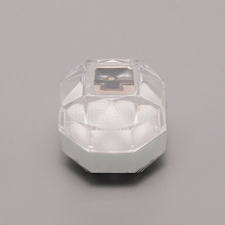 Transparent Plastic Ring Boxes OBOX-WH0014-01B-1
