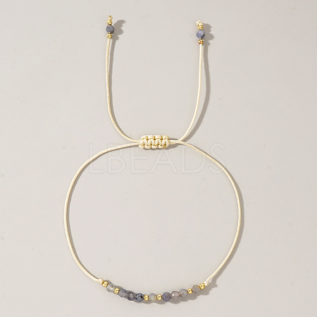 Natural Birthstone Braided Bead Bracelets for Women X-VA8051-12-1