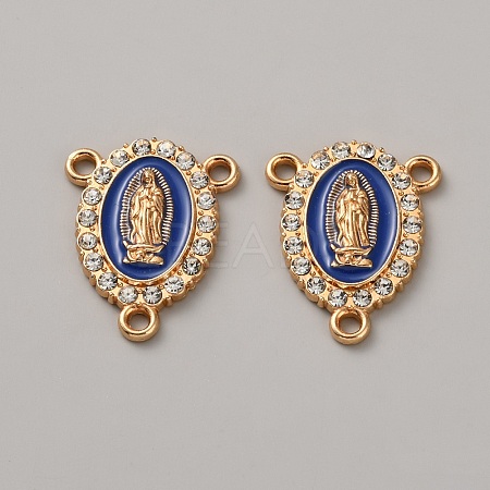 Zinc Alloy Enamel Religion Oval with Virgin Mary Chandelier Component Links FIND-WH0366-384G-02-1