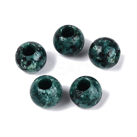 Natural Green Spot Jasper European Beads G-Q607-02J-1