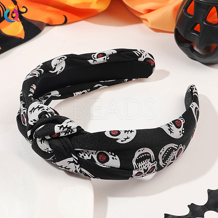 Halloween Theme Skull Cloth Hair Bands PW-WG670B1-03-1