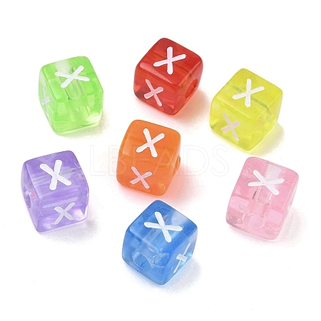 Spray Painted Transparent Acrylic Beads MACR-K365-07X-1
