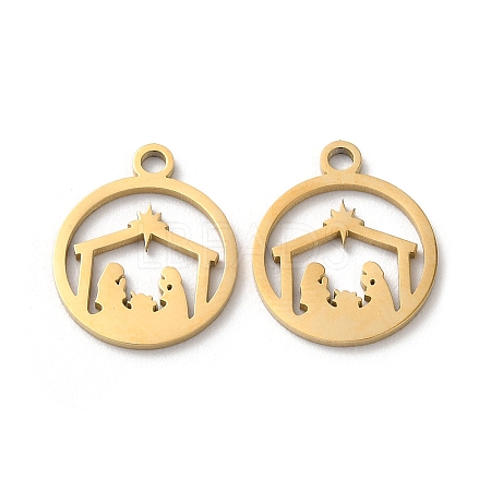 Ion Plating(IP) 304 Stainless Steel Charms STAS-Q303-08G-1