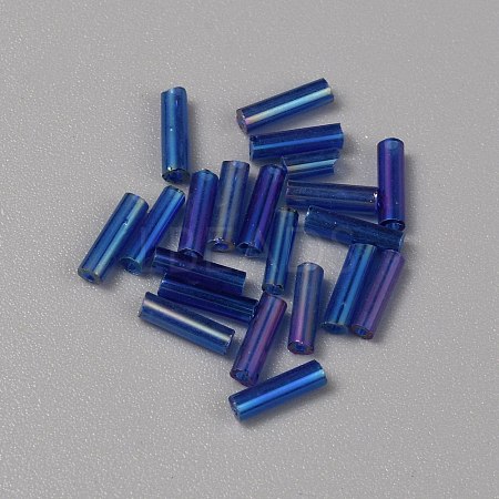 300Pcs Transparent Glass Round Bugle Beads GLAA-WH0015-74H-1