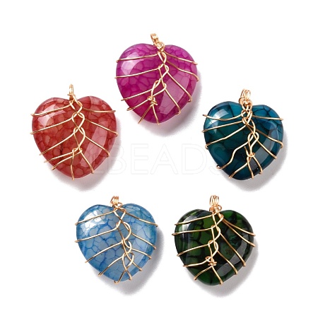 Natural Agate Pendants PALLOY-JF01323-1