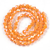 Opaque Solid Color Electroplate Glass Beads Strands EGLA-A039-P4mm-B04-2
