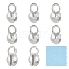 925 Sterling Silver Bead Tips with Suede Fabric Square Silver Polishing Cloth FIND-BC0013-10C-1