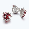 Heart Brass Enamel Prayer Box Pendants KK-24X21-1