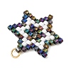 Glass Seed Beads Pendants PALLOY-MZ01457-02-2