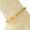 Natural Unakite & Quartz Crystal & Chinese Southern Jade & Yellow Aventurine & Sesame Jasper & Brass Beaded Anklets AJEW-AN00879-2