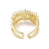 Brass Micro Pave Cubic Zirconia Open Cuff Rings RJEW-K263-18G-3