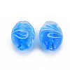 Striped Handmade Lampwork Beads X-LAMP-T010-01-2