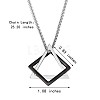 304 Stainless Steel Triangle & Rhombus Pendant Necklace with Box Chains JN1045B-3