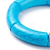 11Pcs 11 Color Imitation Gemstone Acrylic Curved Tube Chunky Stretch Bracelets Set for Women BJEW-JB08136-5