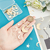 ARRICRAFT 36pcs 9 styles Brass Connector Charms and Pendants Sets KK-AR0003-15-3