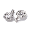 Brass Micro Pave Clear Cubic Zirconia Charms KK-K360-15P-2