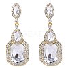 Brass Rhinestone Dangle Stud Earrings FS-WG9D6B6-02-1