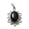 Natural Obsidian Pendants G-B033-03P-19-2