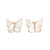 Butterfly Brass Micro Pave Clear Cubic Zirconia Stud Earrings EJEW-K308-01G-2